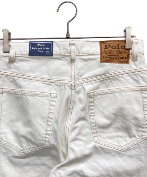 POLO RALPH LAUREN（ポロ・ラルフローレン）POLO RALPH LAUREN (ポロ・ラルフローレン) ワイドデニムパンツ ホワイト サイズ:SIZE26 未使用品の古着・服飾アイテム