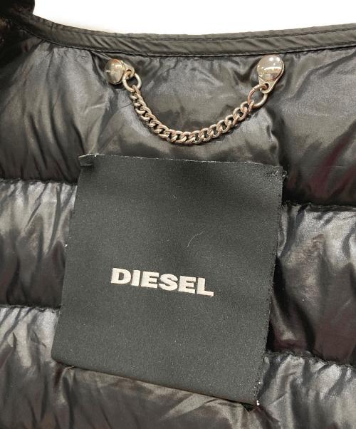 DIESEL（ディーゼル）DIESEL (ディーゼル) フリルダウンジャケット ブラック サイズ:Mの古着・服飾アイテム