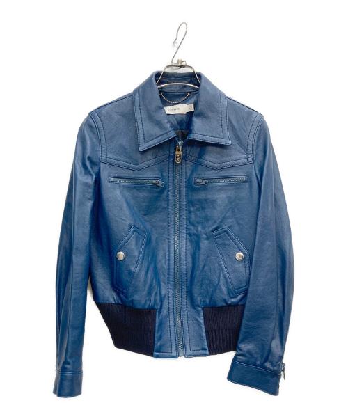 COACH（コーチ）COACH (コーチ) ラムレザージャケット ブルー サイズ:SIZE4の古着・服飾アイテム