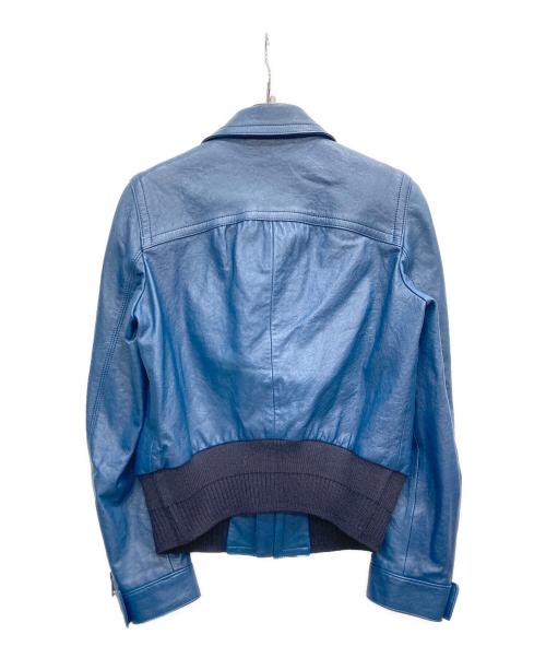 COACH（コーチ）COACH (コーチ) ラムレザージャケット ブルー サイズ:SIZE4の古着・服飾アイテム