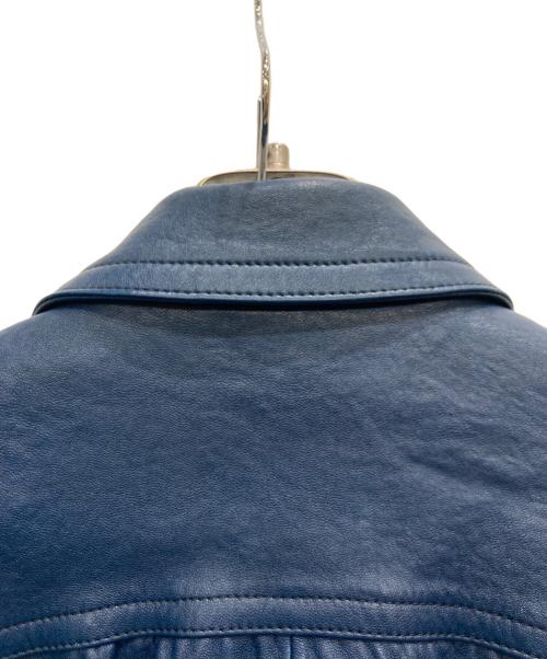 COACH（コーチ）COACH (コーチ) ラムレザージャケット ブルー サイズ:SIZE4の古着・服飾アイテム