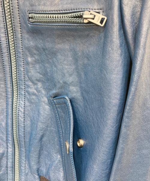 COACH（コーチ）COACH (コーチ) ラムレザージャケット ブルー サイズ:SIZE4の古着・服飾アイテム