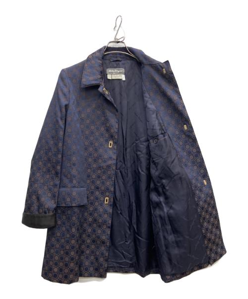 Salvatore Ferragamo（サルヴァトーレ フェラガモ）Salvatore Ferragamo (サルヴァトーレ フェラガモ) ステンカラーコート ネイビー サイズ:Mの古着・服飾アイテム