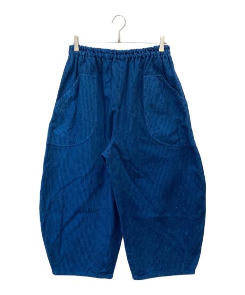 UZUIRO（ウズイロ）UZUIRO (ウズイロ) 一本刺し子 スッキリサルエルパンツ ブルー サイズ:FREEの古着・服飾アイテム