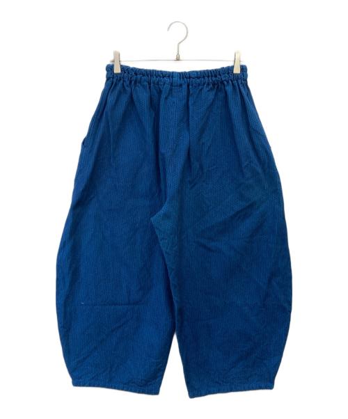 UZUIRO（ウズイロ）UZUIRO (ウズイロ) 一本刺し子 スッキリサルエルパンツ ブルー サイズ:FREEの古着・服飾アイテム