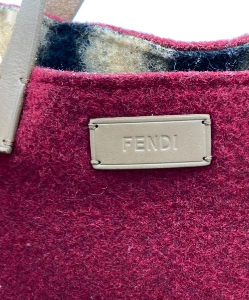 FENDI（フェンディ）FENDI (フェンディ) フェルトトートバッグ レッドの古着・服飾アイテム