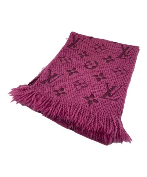 LOUIS VUITTON（ルイ ヴィトン）LOUIS VUITTON (ルイ ヴィトン) ウールシルク混モノグラムマフラー ピンクの古着・服飾アイテム