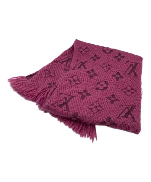 LOUIS VUITTON（ルイ ヴィトン）LOUIS VUITTON (ルイ ヴィトン) ウールシルク混モノグラムマフラー ピンクの古着・服飾アイテム