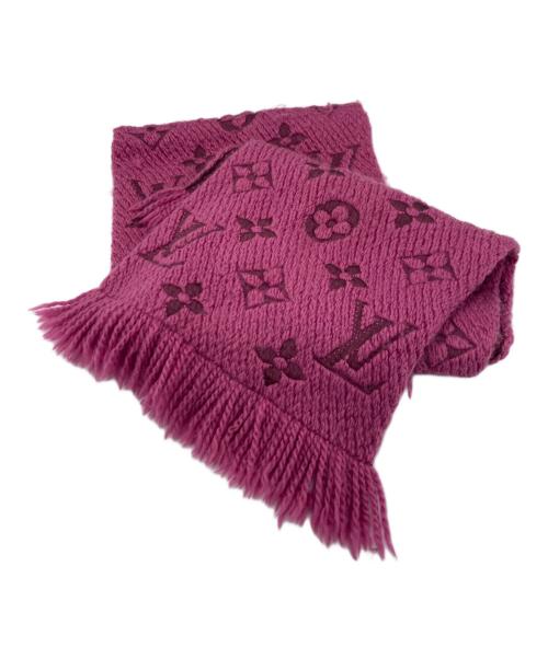 LOUIS VUITTON（ルイ ヴィトン）LOUIS VUITTON (ルイ ヴィトン) ウールシルク混モノグラムマフラー ピンクの古着・服飾アイテム