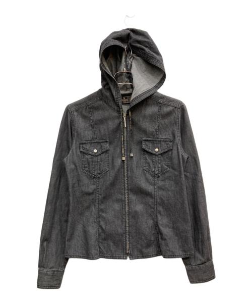 FENDI JEANS（フェンディ ジーンズ）FENDI jeans (フェンディ ジーンズ) デニムジップパーカー ブラック サイズ:SIZE 42の古着・服飾アイテム