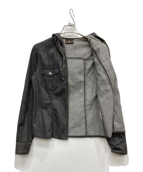 FENDI JEANS（フェンディ ジーンズ）FENDI jeans (フェンディ ジーンズ) デニムジップパーカー ブラック サイズ:SIZE 42の古着・服飾アイテム