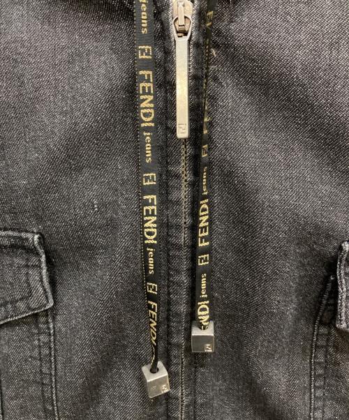 FENDI JEANS（フェンディ ジーンズ）FENDI jeans (フェンディ ジーンズ) デニムジップパーカー ブラック サイズ:SIZE 42の古着・服飾アイテム
