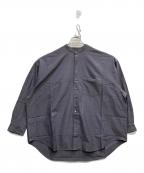 Graphpaperグラフペーパー）の古着「Oxford L/S Oversized Band Collar Shirt」｜グレー
