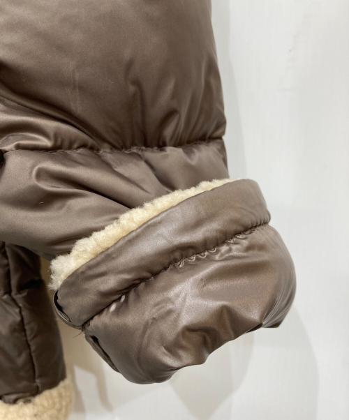 EMMETI（エンメティ）EMMETI (エンメティ) ムートン切替ダウンジャケット ブラウン サイズ:48の古着・服飾アイテム
