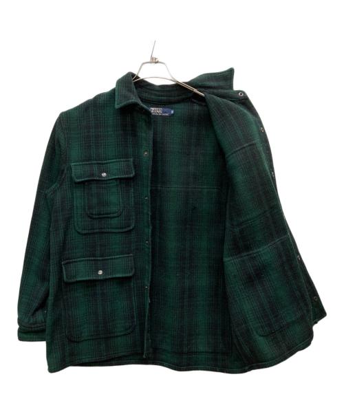 POLO RALPH LAUREN（ポロ・ラルフローレン）POLO RALPH LAUREN (ポロ・ラルフローレン) ウールタータンチェックジャケット グリーン サイズ:Ｍの古着・服飾アイテム