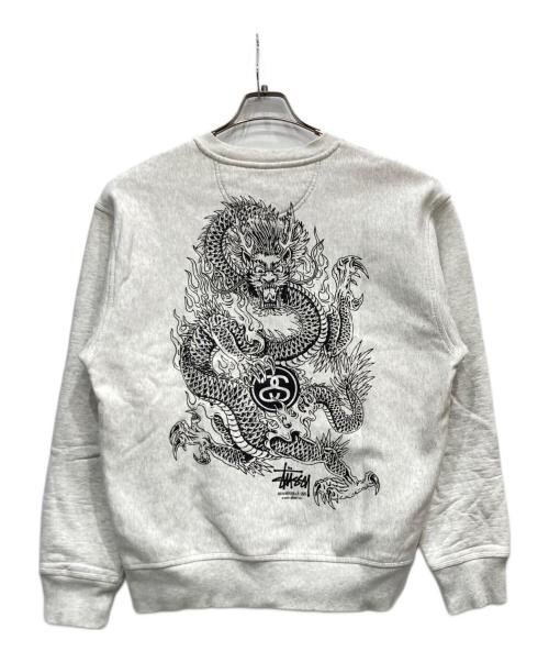 stussy（ステューシー）stussy (ステューシー) DRAGON STUSSY CREW グレー サイズ:Mの古着・服飾アイテム