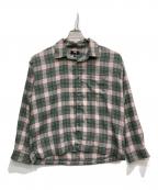 stussyステューシー）の古着「Mark Plaid Shirt」｜グリーン×ピンク