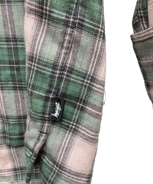 stussy（ステューシー）stussy (ステューシー) Mark Plaid Shirt グリーン×ピンク サイズ:Ⅿの古着・服飾アイテム