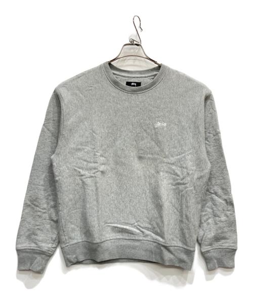 stussy（ステューシー）stussy (ステューシー) Stock Logo Crew Sweatshirt グレー サイズ:Sの古着・服飾アイテム
