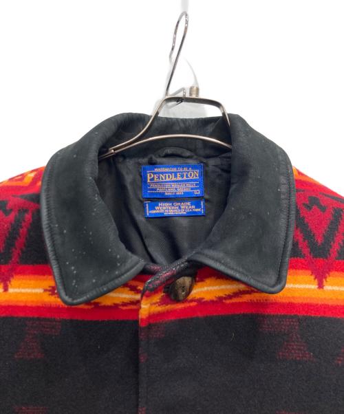 PENDLETON（ペンドルトン）PENDLETON (ペンドルトン) ネイティブ柄コート ブラック サイズ:Lの古着・服飾アイテム