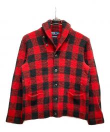 POLO RALPH LAUREN（ポロ・ラルフローレン）の古着「ショールカラーカーディガン」｜レッド