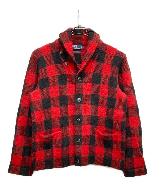 POLO RALPH LAUREN（ポロ・ラルフローレン）POLO RALPH LAUREN (ポロ・ラルフローレン) ショールカラーカーディガン レッド サイズ:XLの古着・服飾アイテム