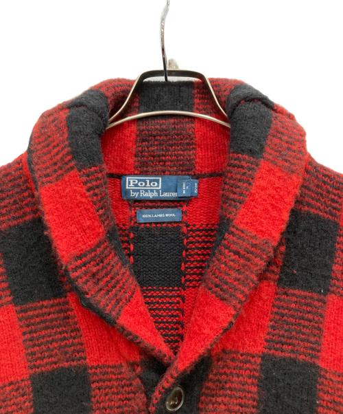 POLO RALPH LAUREN（ポロ・ラルフローレン）POLO RALPH LAUREN (ポロ・ラルフローレン) ショールカラーカーディガン レッド サイズ:XLの古着・服飾アイテム
