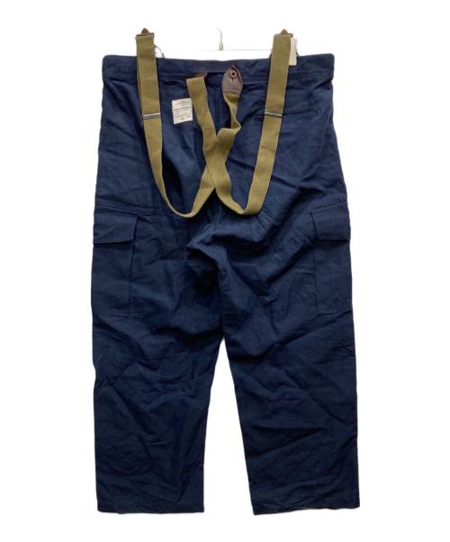 NIGEL CABOURN（ナイジェルケーボン）NIGEL CABOURN (ナイジェルケーボン) ストラップリネンカーゴパンツ ネイビー サイズ:36の古着・服飾アイテム