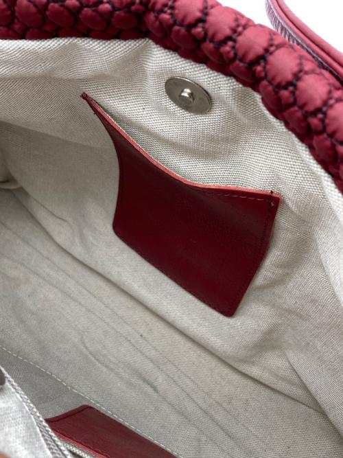 LANZETTI（ランゼッティー）LANZETTI (ランゼッティー) キルトハンドバッグ レッドの古着・服飾アイテム