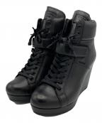 PRADAプラダ）の古着「Nappa Aviator Black Wedge Boots」｜ブラック