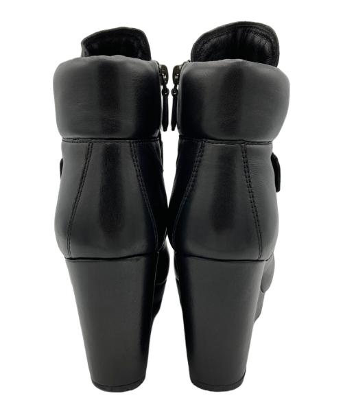 PRADA（プラダ）PRADA (プラダ) Nappa Aviator Black Wedge Boots ブラック サイズ:24.5cmの古着・服飾アイテム