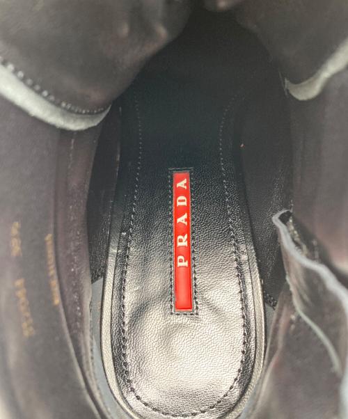 PRADA（プラダ）PRADA (プラダ) Nappa Aviator Black Wedge Boots ブラック サイズ:24.5cmの古着・服飾アイテム