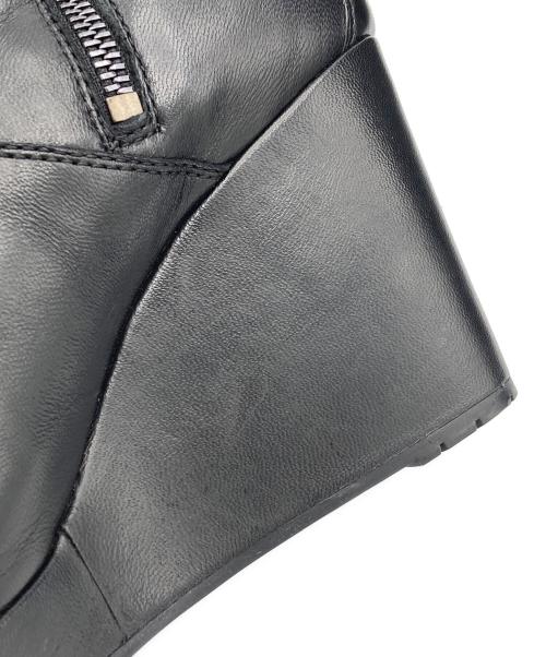 PRADA（プラダ）PRADA (プラダ) Nappa Aviator Black Wedge Boots ブラック サイズ:24.5cmの古着・服飾アイテム