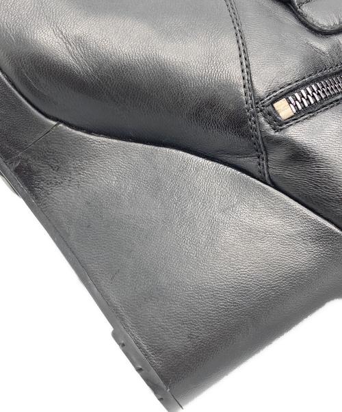PRADA（プラダ）PRADA (プラダ) Nappa Aviator Black Wedge Boots ブラック サイズ:24.5cmの古着・服飾アイテム