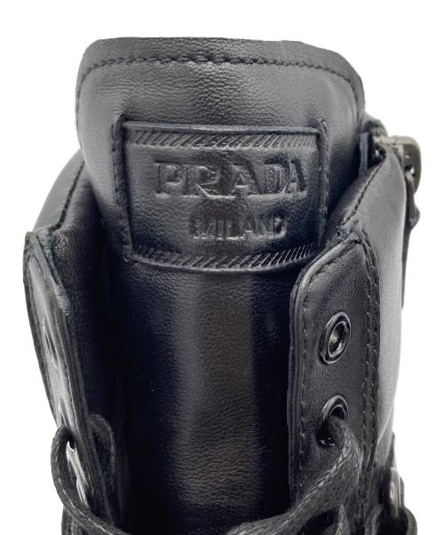 PRADA（プラダ）PRADA (プラダ) Nappa Aviator Black Wedge Boots ブラック サイズ:24.5cmの古着・服飾アイテム