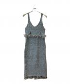 Ameriアメリ）の古着「UND TWEED JUMPER SKIRT KNIT DRESS」｜ブルー