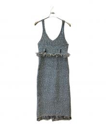 Ameri（アメリ）の古着「UND TWEED JUMPER SKIRT KNIT DRESS」｜ブルー
