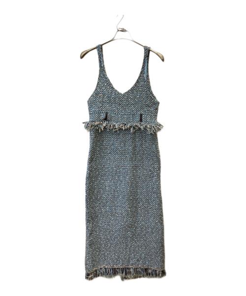 Ameri（アメリ）AMERI (アメリ) UND TWEED JUMPER SKIRT KNIT DRESS ブルー サイズ:Sの古着・服飾アイテム