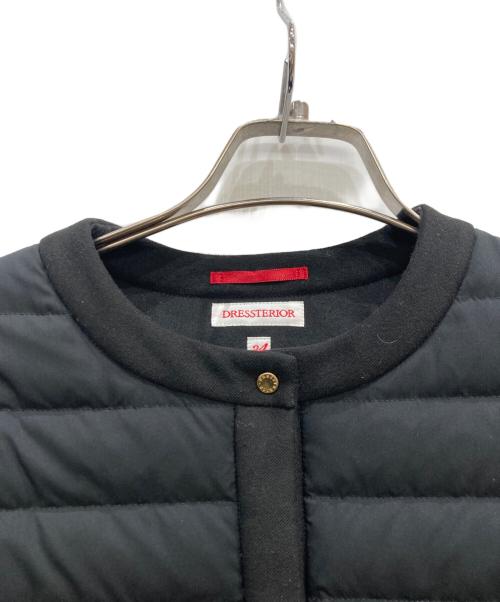 DRESSTERIOR（ドレステリア）DRESSTERIOR (ドレステリア) ノーカラーライトダウンジャケット ブラック サイズ:34の古着・服飾アイテム