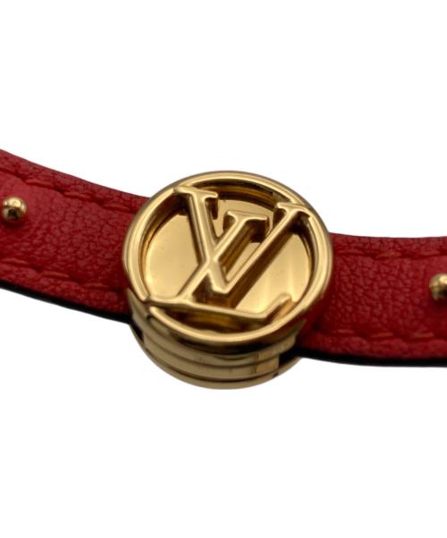 LOUIS VUITTON（ルイ ヴィトン）LOUIS VUITTON (ルイ ヴィトン) モノグラム ブラスレ LVサークル リバーシブル ブラウン×レッドの古着・服飾アイテム
