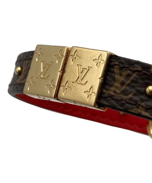 LOUIS VUITTON（ルイ ヴィトン）LOUIS VUITTON (ルイ ヴィトン) モノグラム ブラスレ LVサークル リバーシブル ブラウン×レッドの古着・服飾アイテム