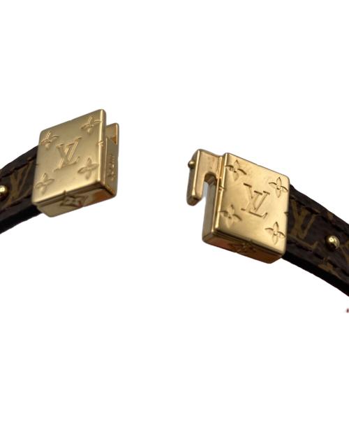 LOUIS VUITTON（ルイ ヴィトン）LOUIS VUITTON (ルイ ヴィトン) モノグラム ブラスレ LVサークル リバーシブル ブラウン×レッドの古着・服飾アイテム