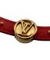 中古・古着 LOUIS VUITTON (ルイ ヴィトン) モノグラム ブラスレ LVサークル リバーシブル ブラウン×レッド：30000円