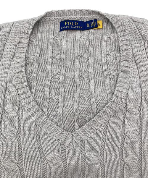 POLO RALPH LAUREN（ポロ・ラルフローレン）POLO RALPH LAUREN (ポロ・ラルフローレン) ケーブルニット グレー サイズ:XLの古着・服飾アイテム
