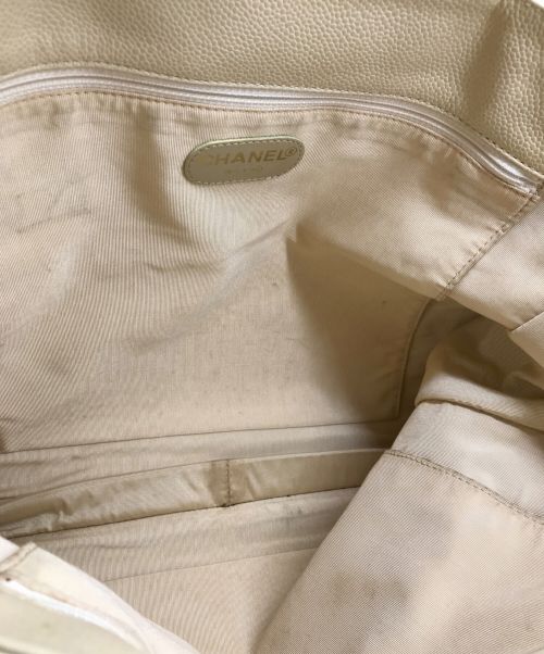 CHANEL（シャネル）CHANEL (シャネル) ウッドハンドルココマークレザーハンドバッグ ブティックシール有  アイボリーの古着・服飾アイテム