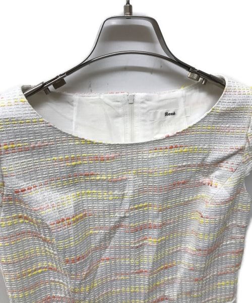 Rene（ルネ）Rene (ルネ) シャガードワンピース/ノースリーブワンピース/リボンワンピ－ス ホワイト サイズ:36の古着・服飾アイテム