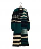 MARNIマルニ）の古着「アルパカ混ロングカーディガン CDMD0152Q0」｜グリーン×ブラック