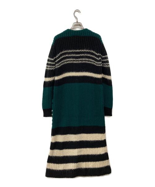 MARNI（マルニ）MARNI (マルニ) アルパカ混ロングカーディガン CDMD0152Q0 グリーン×ブラック サイズ:38の古着・服飾アイテム