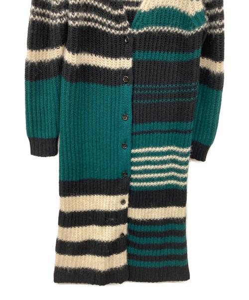 MARNI（マルニ）MARNI (マルニ) アルパカ混ロングカーディガン CDMD0152Q0 グリーン×ブラック サイズ:38の古着・服飾アイテム