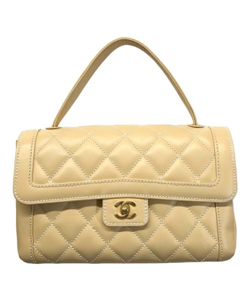 CHANEL（シャネル）CHANEL (シャネル) マトラッセ ハンドバッグ ラムスキン ワイルドステッチ ハンドバッグ ギャランティーカード付 イエローの古着・服飾アイテム